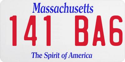MA license plate 141BA6