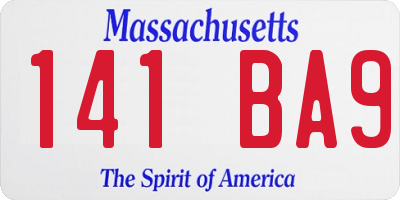 MA license plate 141BA9