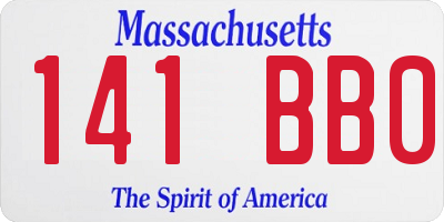 MA license plate 141BB0