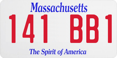 MA license plate 141BB1