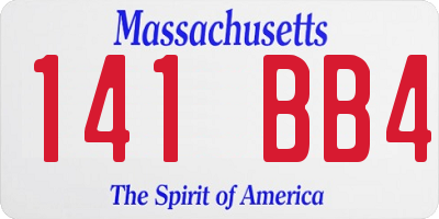 MA license plate 141BB4