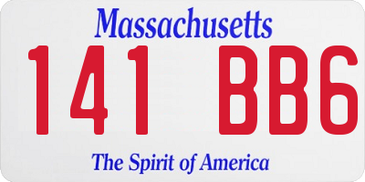 MA license plate 141BB6