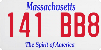 MA license plate 141BB8