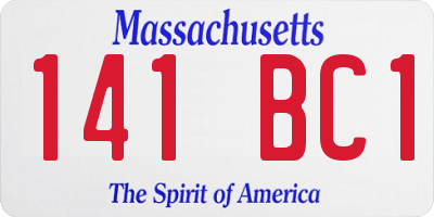 MA license plate 141BC1