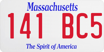 MA license plate 141BC5