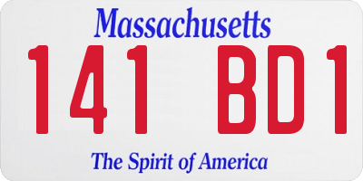 MA license plate 141BD1