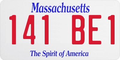 MA license plate 141BE1