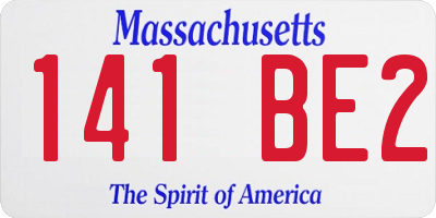 MA license plate 141BE2