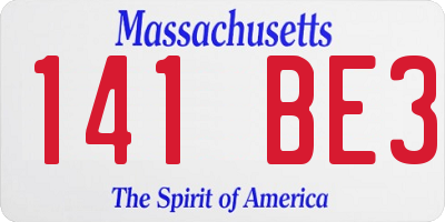 MA license plate 141BE3