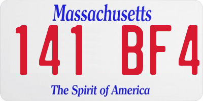 MA license plate 141BF4