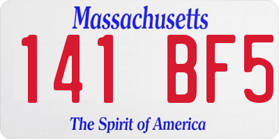 MA license plate 141BF5