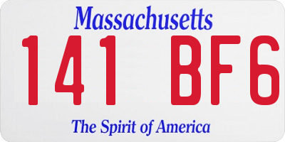 MA license plate 141BF6