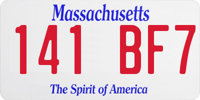 MA license plate 141BF7