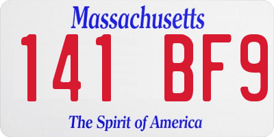 MA license plate 141BF9