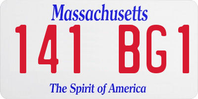 MA license plate 141BG1