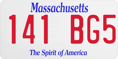 MA license plate 141BG5