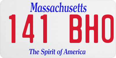 MA license plate 141BH0