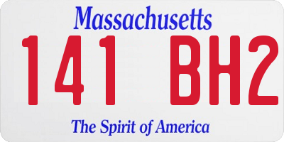 MA license plate 141BH2