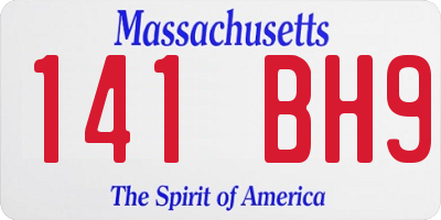 MA license plate 141BH9