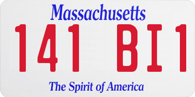 MA license plate 141BI1
