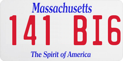 MA license plate 141BI6