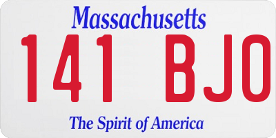 MA license plate 141BJ0