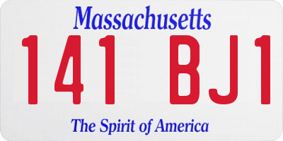MA license plate 141BJ1