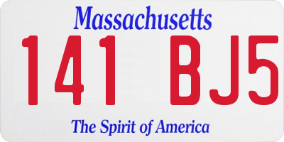 MA license plate 141BJ5