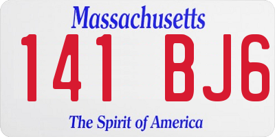MA license plate 141BJ6