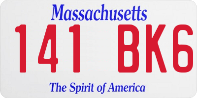 MA license plate 141BK6