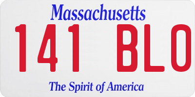 MA license plate 141BL0