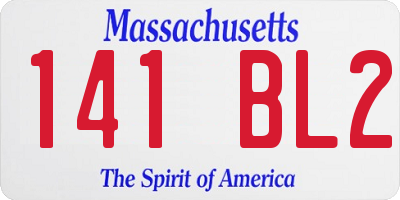 MA license plate 141BL2