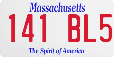 MA license plate 141BL5