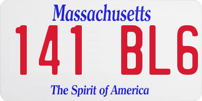 MA license plate 141BL6