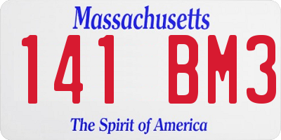 MA license plate 141BM3
