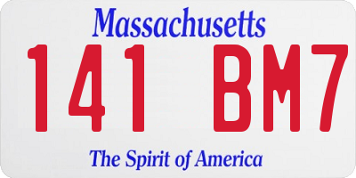 MA license plate 141BM7