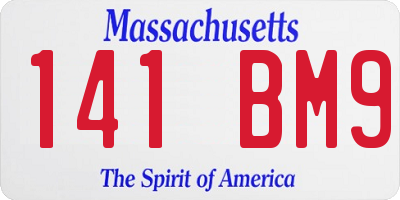MA license plate 141BM9
