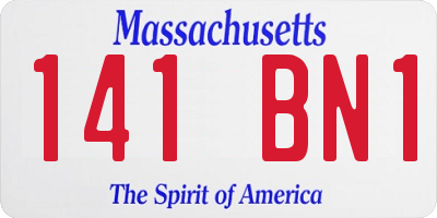 MA license plate 141BN1