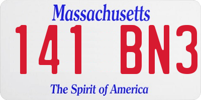 MA license plate 141BN3