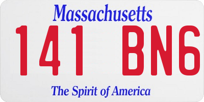 MA license plate 141BN6