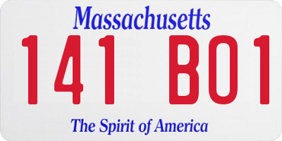 MA license plate 141BO1