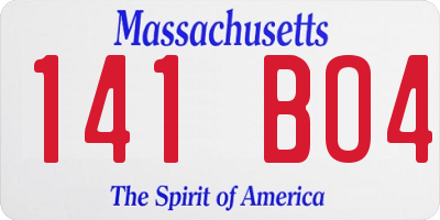 MA license plate 141BO4