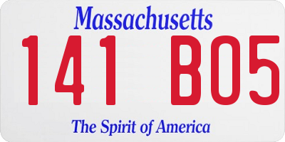 MA license plate 141BO5