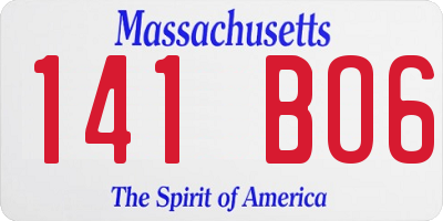 MA license plate 141BO6