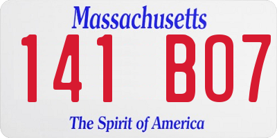 MA license plate 141BO7