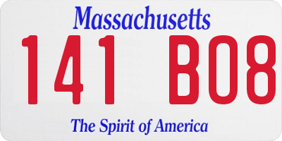 MA license plate 141BO8