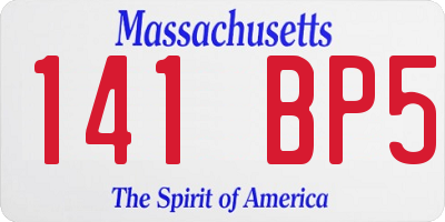 MA license plate 141BP5