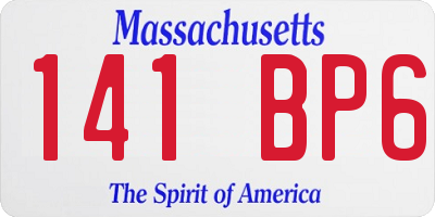 MA license plate 141BP6