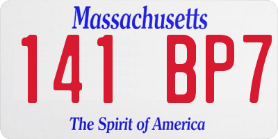 MA license plate 141BP7