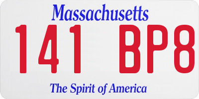 MA license plate 141BP8